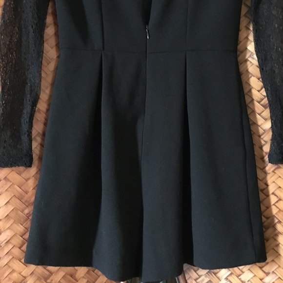 Shabby Chic Gothic Black Crepe and Lace Romper - Picture 6 of 16